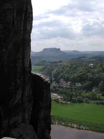 The Elbe River viewed from the Bastei Bridge